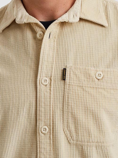 PME Legend overshirt z dobby corduroy w kolorze ecru Model / Detail