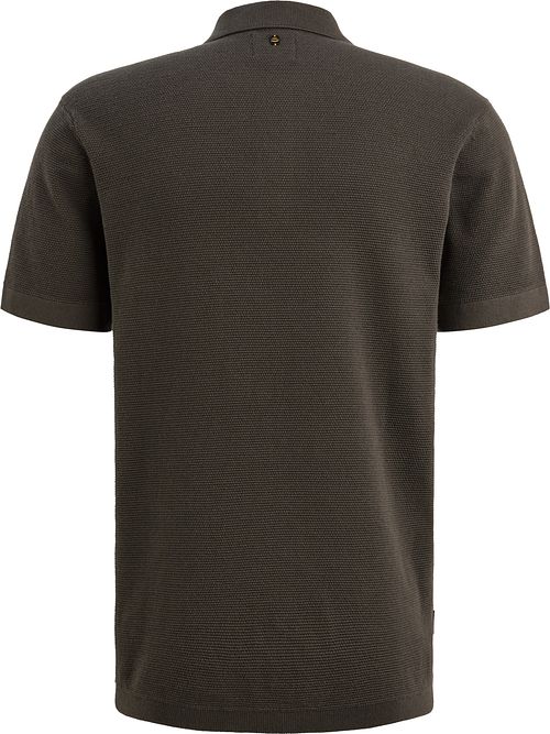 PME Legend Knitted Structure Polo Verde Product / Achterkant