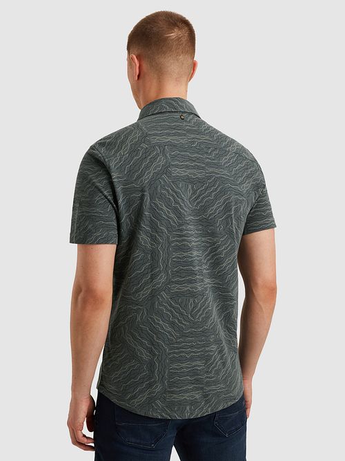PME Legend Kortærmet Skjorte Print Mørk Skifer Model / Achterkant