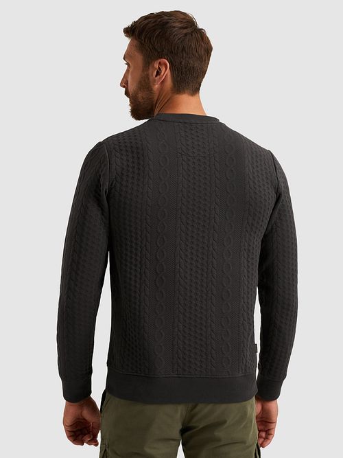 PME Legend Maglione con struttura jacquard antracite Model / Achterkant