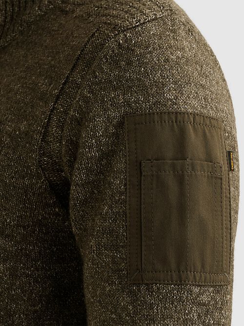 PME Legend maglione half zip grigio-verde Model / Detail