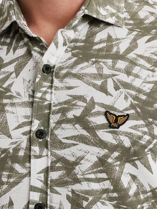 PME Legend Short Sleeve Overhemd Print Groen Model / Detail