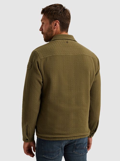 PME Legend Overshirt Bold Waffle w kolorze przygaszonej zieleni Model / Achterkant