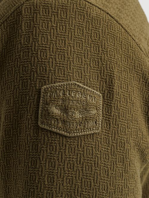 PME Legend Overshirt Bold Waffle w kolorze przygaszonej zieleni Model / Detail