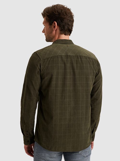 PME Legend Overshirt Fine Corduroy Beluga Grøn Model / Achterkant