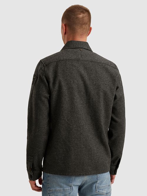 PME Legend Overshirt Wool Blend Herringbone Grå Model / Achterkant