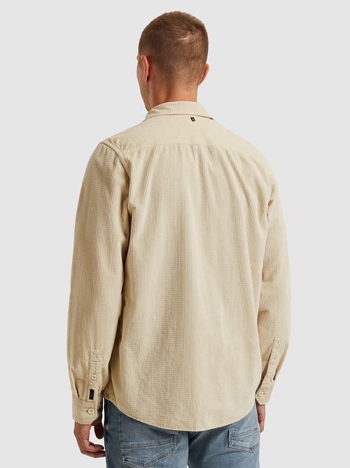 PME Legend overshirt z dobby corduroy w kolorze ecru Model / Achterkant