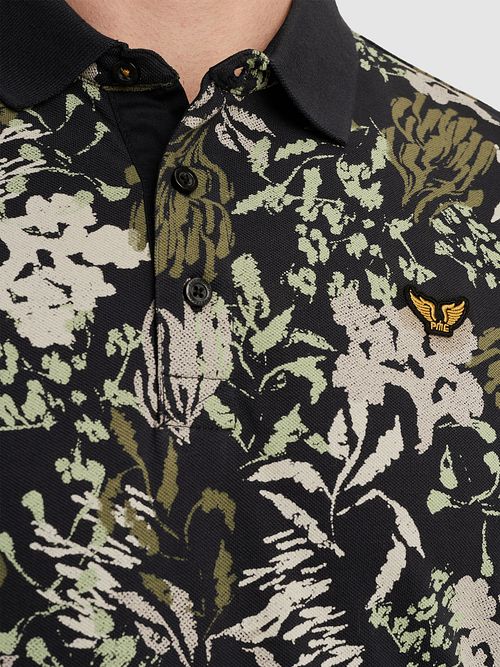 PME Legend Poloshirt Piquet Print Marineblå Model / Detail