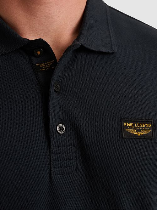 PME Legend American Classic Longsleeve Poloshirt Navy Model / Detail