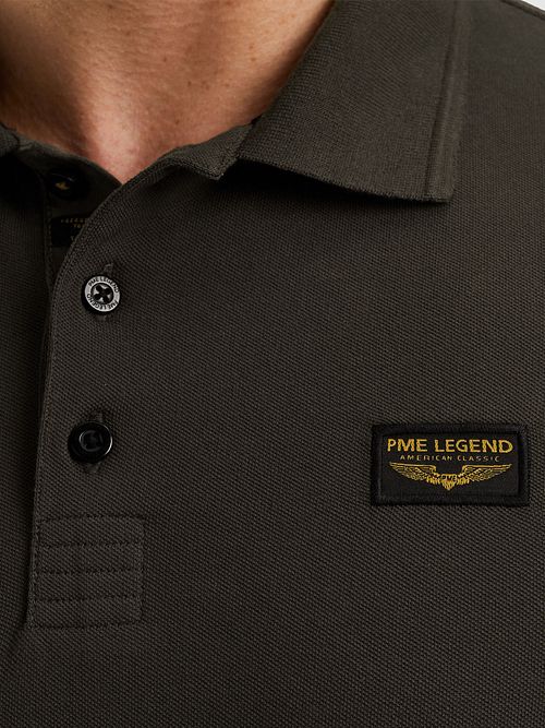 PME Legend American Classic Longsleeve Poloshirt Beluga Model / Detail