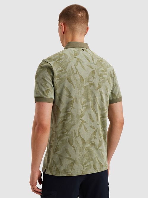 PME Legend Poloshirt Piqué Druck Grün Model / Achterkant