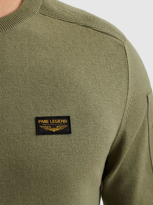 PME Legend American Classic Pullover Oil Grün Model / Detail