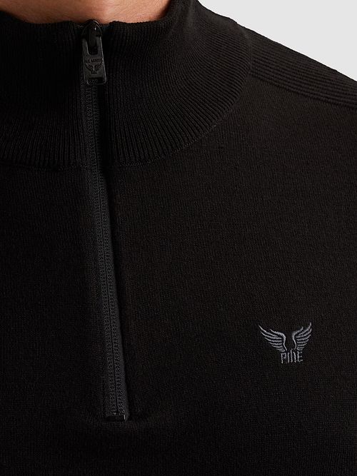 PME Legend Half Zip Sweater Schwarz Model / Detail