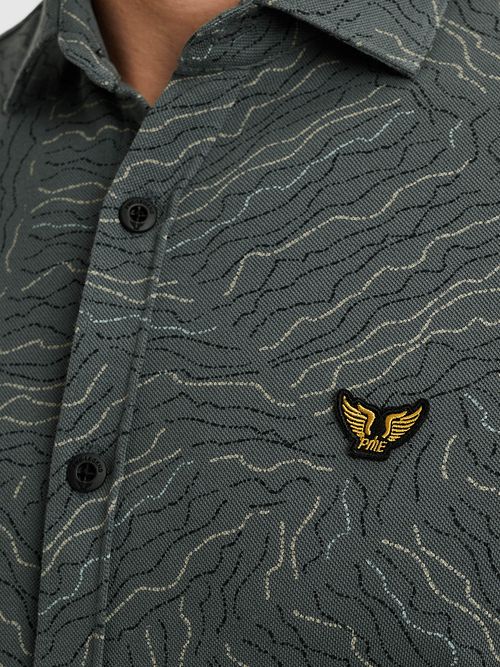 PME Legend Kortærmet Skjorte Print Mørk Skifer Model / Detail
