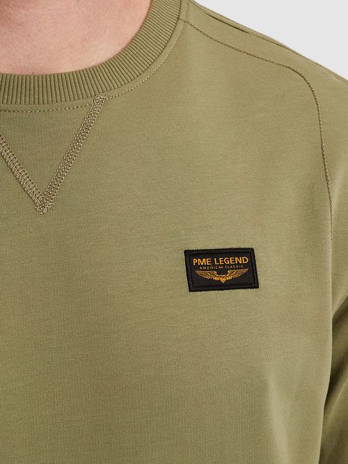 PME Legend American Classic Sweter w kolorze oliwkowej zieleni Model / Detail