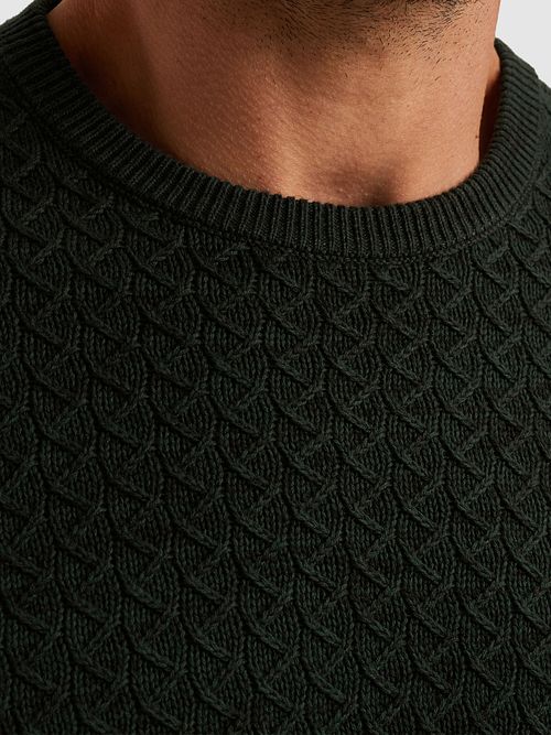 Sweter PME Legend Mouliné Structure w kolorze ciemnozielonym Model / Detail