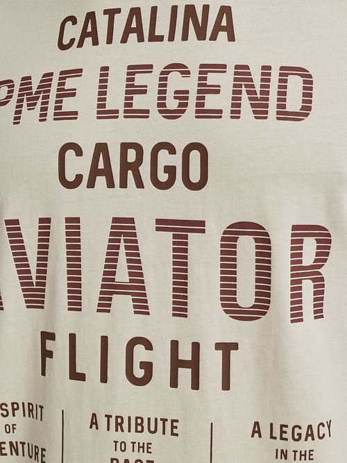 PME Legend Jersey Logo T-Shirt Ecru Model / Detail