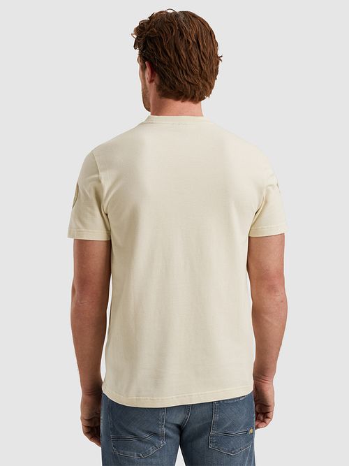 PME Legend T-Shirt våffelspik Krämig Model / Achterkant