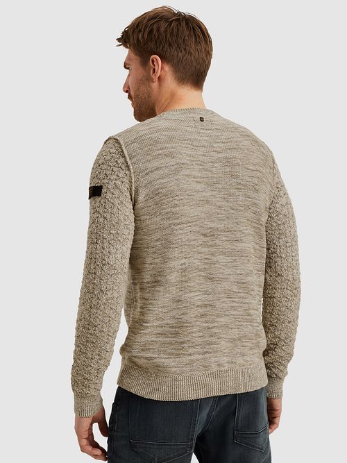 PME Legend Trøje Mouliné Beige Model / Achterkant