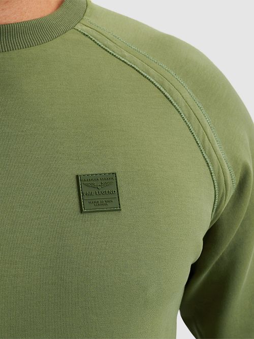 PME Legend Sweater Logo Loden Grøn Model / Detail
