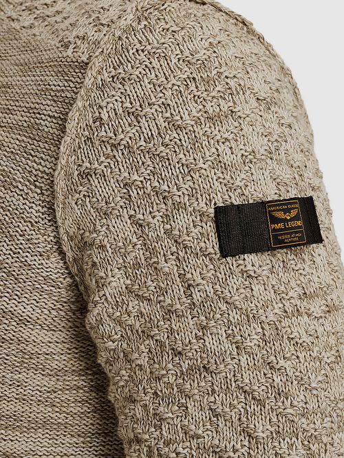 PME Legend Trøje Mouliné Beige Model / Detail