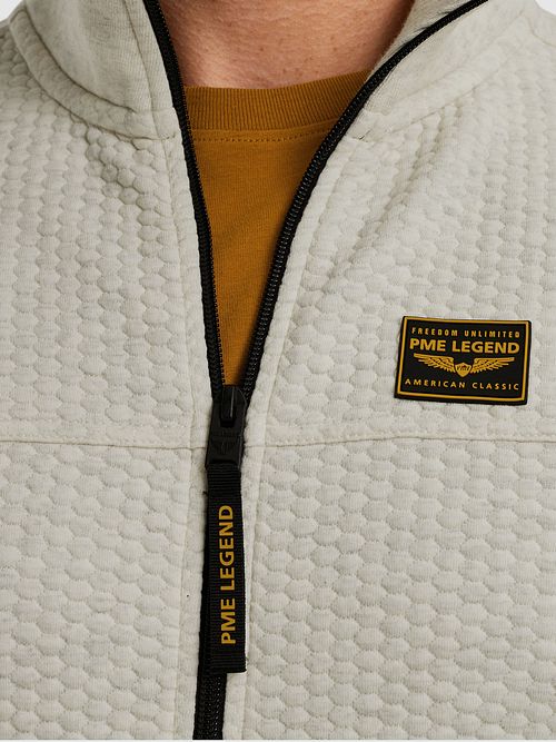 PME Legend Vest Jacquard Interlock Greige Model / Detail