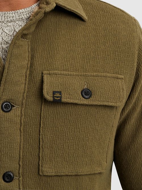 PME Legend Overshirt Bold Waffle Dusky Grøn Model / Detail