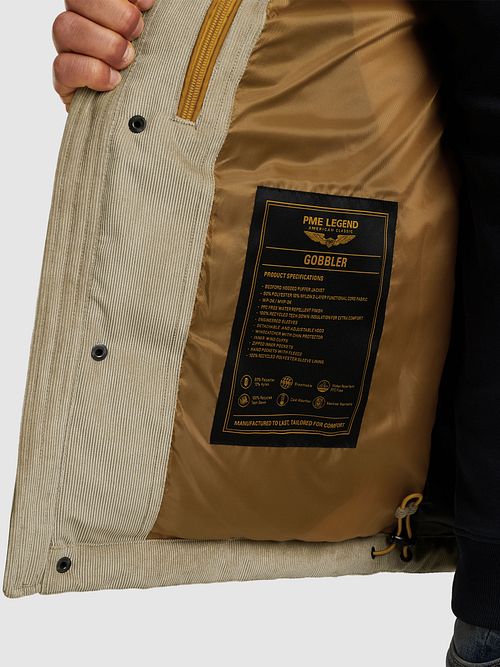PME Legend Veste Gobbler Corduroy Beige Model / Detail