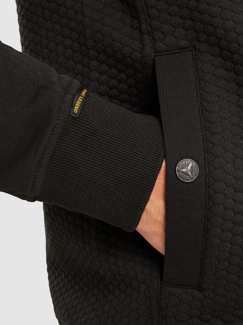 PME Legend Veste Jacquard Interlock Noir Model / Detail
