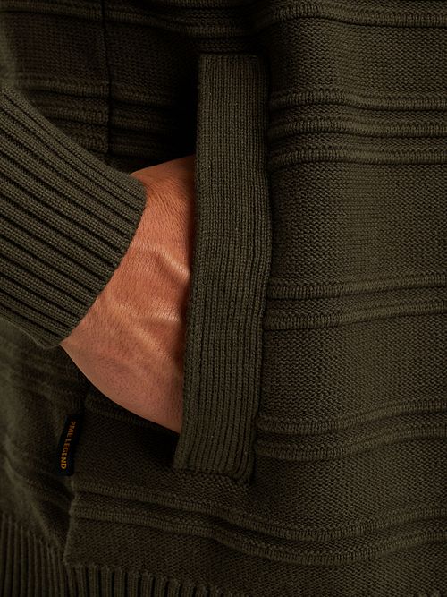 PME Legend Veste Structure Knit Beluga Vert Model / Detail