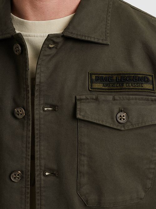 PME Legend Overshirt Canvas Olive Model / Detail