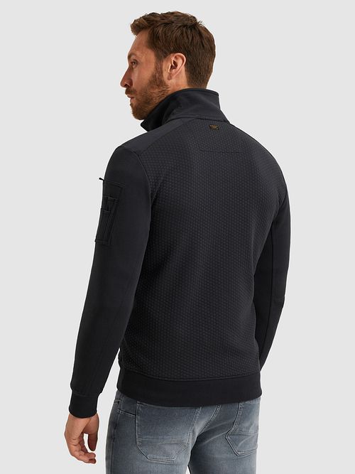 PME Legend Weste Jacquard Interlock Marineblau Model / Achterkant