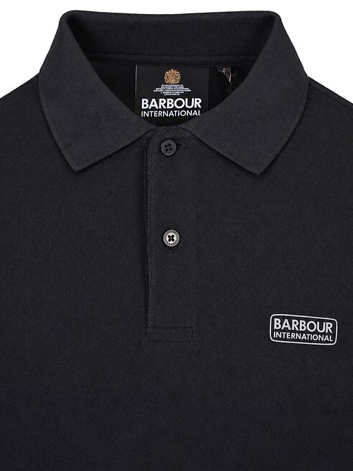 Polo a maniche lunghe in piqué Barbour International nera Product / Detail
