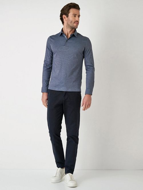 Polo Desoto Essential a maniche lunghe blu Model / Voorkant