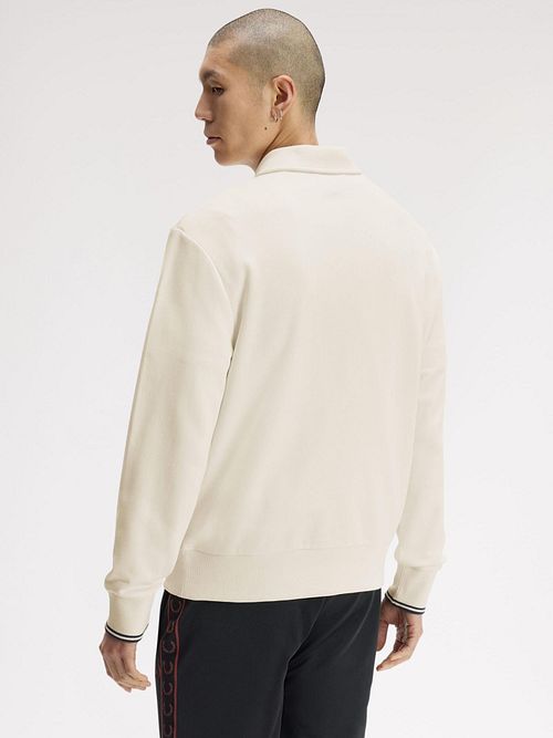 Polo Fred Perry a maniche lunghe con mezza zip ecru Model / Achterkant