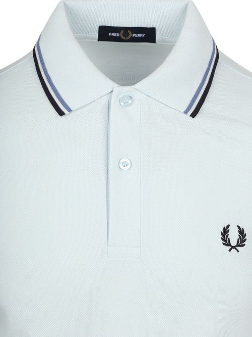Polo Fred Perry Twin Tipped M3600 in piqué di cotone blu 96A Product / Detail