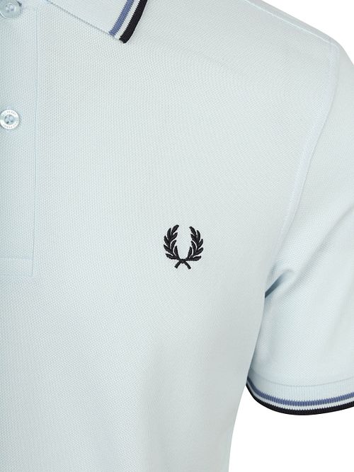 Polo Fred Perry Twin Tipped M3600 in piqué di cotone blu 96A Product / Detail