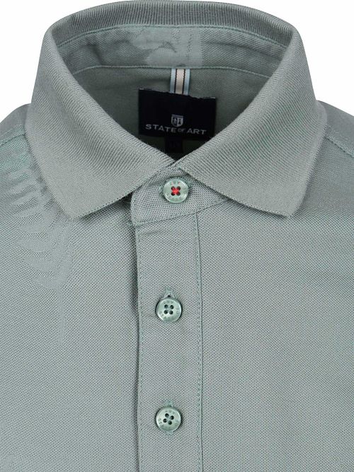 Polo State of Art Leafs Jade modern fit de piqué verde Product / Detail