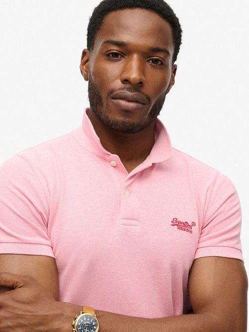 Polo Superdry Classic Mélange Rosa Model / Voorkant