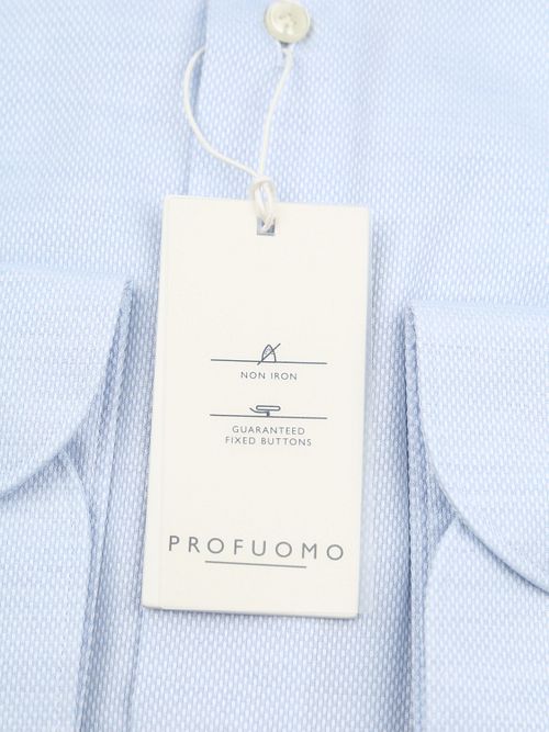 Profuomo Basketvev Skjorte Lyseblå Product / Detail