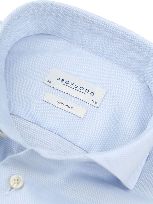 Profuomo Basketweave Overhemd Lichtblauw Product / Detail