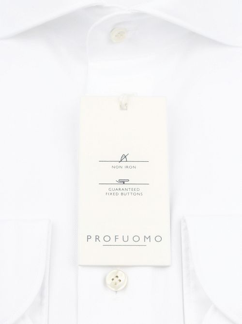 Camicia Profuomo in twill con maniche extra lunghe bianca Product / Detail