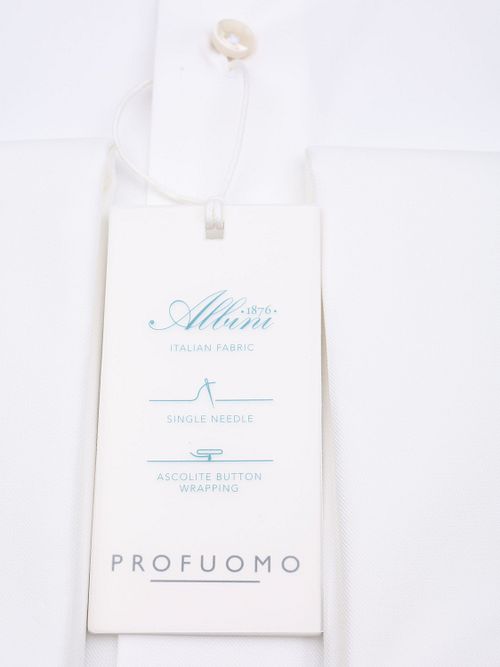 Profuomo Camisa Elegante Cuello Cutaway Puño Doble Blanco Roto Product / Detail