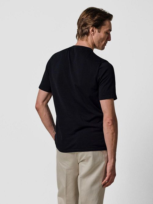 Profuomo Camiseta De Punto Navy Model / Achterkant