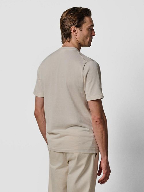 Profuomo Camiseta De Punto Ecru Model / Achterkant