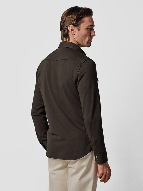 Profuomo Overshirt Western Dark Brown Model / Achterkant