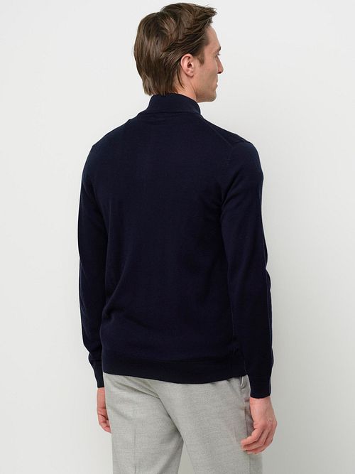 Profuomo Cardigan Laine Mérinos Marine Model / Achterkant