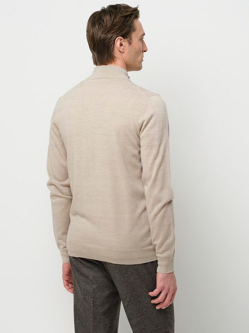 Profuomo Cárdigan Lana Merino Beige Model / Achterkant