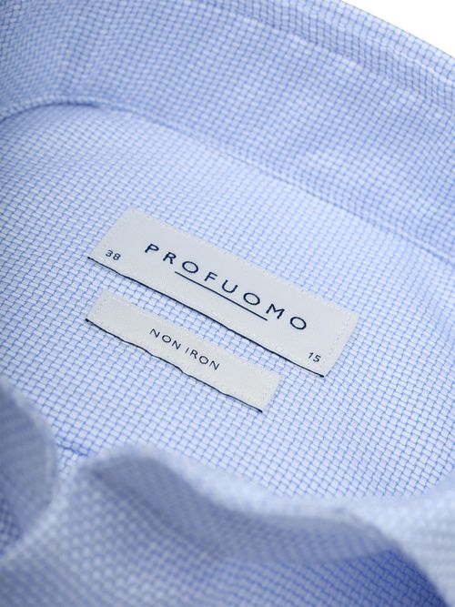 Profuomo Chemise Dobby Bleu Clair Product / Detail