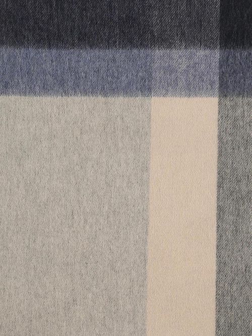 Profuomo Écharpe Laine Colourblock Bleu Gris Beige Product / Detail